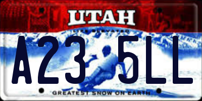 UT license plate A235LL