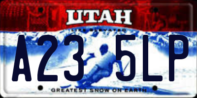 UT license plate A235LP
