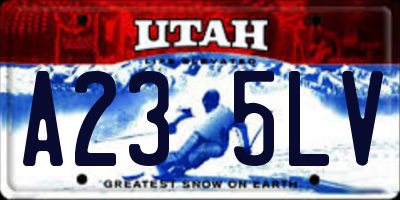 UT license plate A235LV