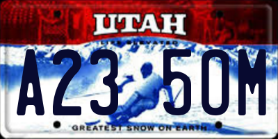 UT license plate A235OM