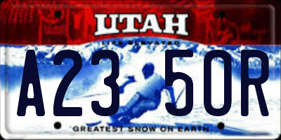UT license plate A235OR