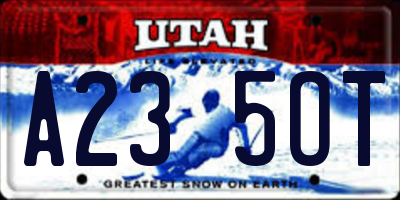UT license plate A235OT