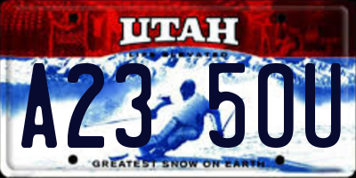 UT license plate A235OU