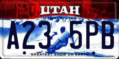 UT license plate A235PB