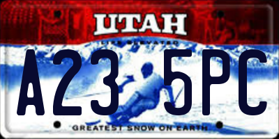 UT license plate A235PC