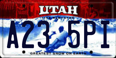 UT license plate A235PI