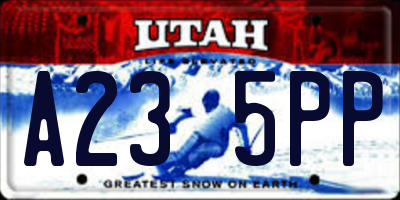 UT license plate A235PP