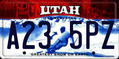 UT license plate A235PZ