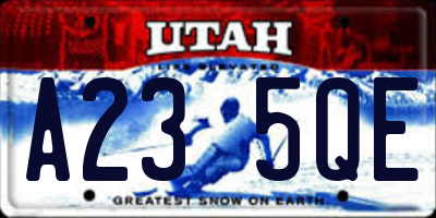 UT license plate A235QE