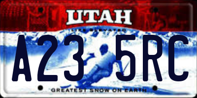 UT license plate A235RC