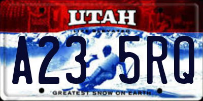 UT license plate A235RQ