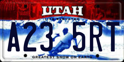 UT license plate A235RT