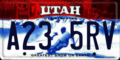 UT license plate A235RV