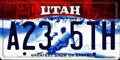 UT license plate A235TH