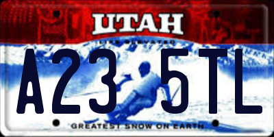 UT license plate A235TL