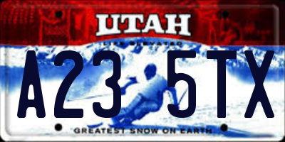 UT license plate A235TX