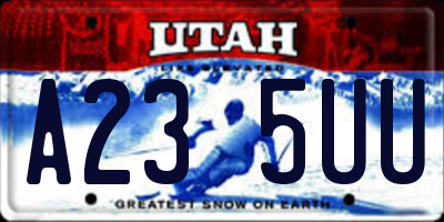 UT license plate A235UU