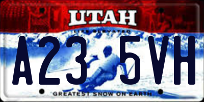 UT license plate A235VH