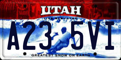 UT license plate A235VI