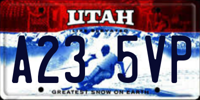 UT license plate A235VP