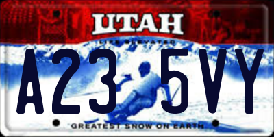UT license plate A235VY