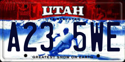 UT license plate A235WE