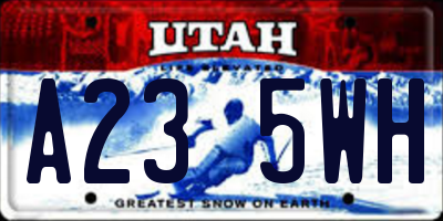 UT license plate A235WH
