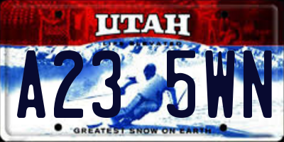 UT license plate A235WN