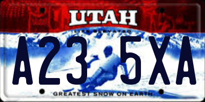 UT license plate A235XA