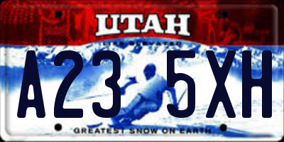 UT license plate A235XH