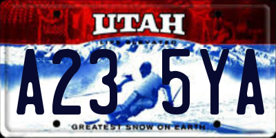 UT license plate A235YA