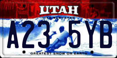 UT license plate A235YB
