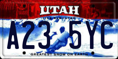 UT license plate A235YC