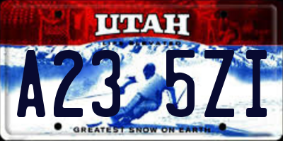 UT license plate A235ZI