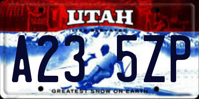 UT license plate A235ZP