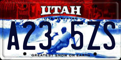 UT license plate A235ZS