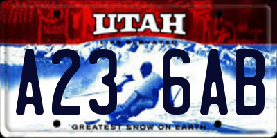 UT license plate A236AB