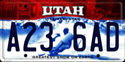 UT license plate A236AD