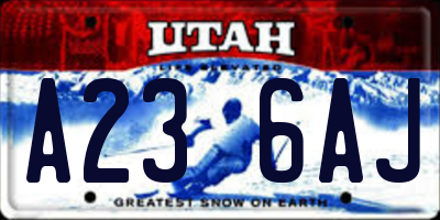 UT license plate A236AJ