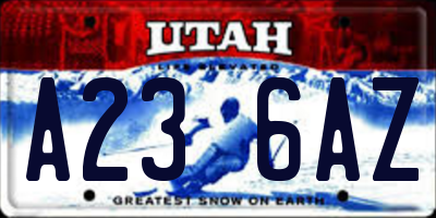 UT license plate A236AZ