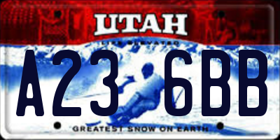 UT license plate A236BB