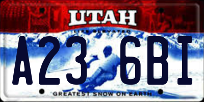 UT license plate A236BI