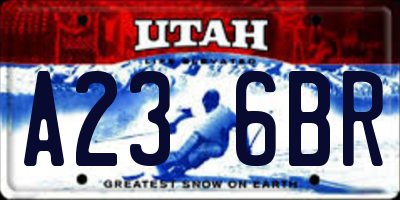 UT license plate A236BR