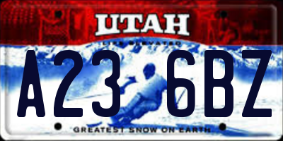 UT license plate A236BZ