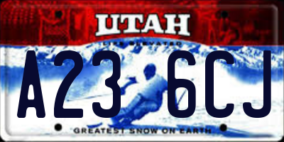 UT license plate A236CJ