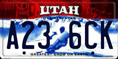 UT license plate A236CK