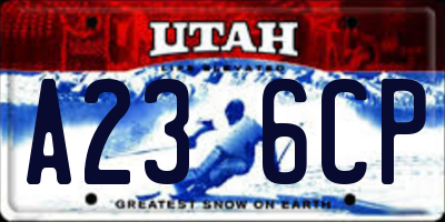 UT license plate A236CP