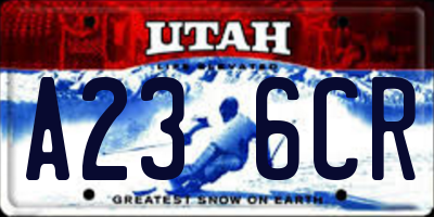 UT license plate A236CR