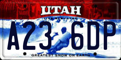 UT license plate A236DP
