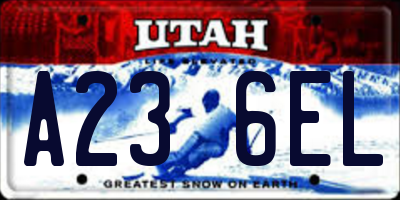 UT license plate A236EL